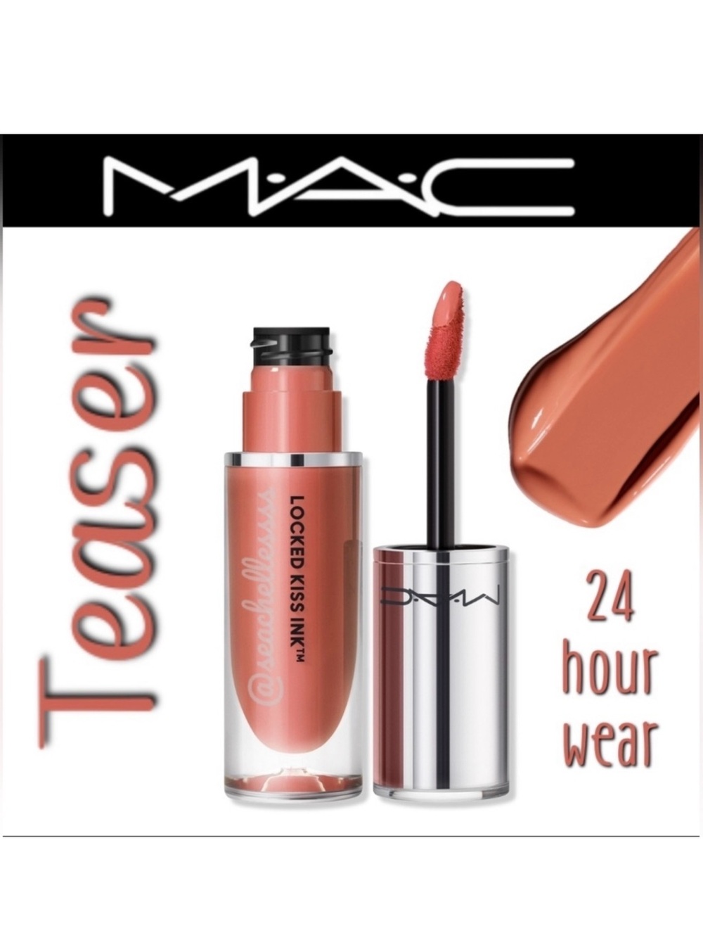 MAC Cosmetics Locked Kiss Ink Lipstick Teaser Warm Nude Brand New in Box